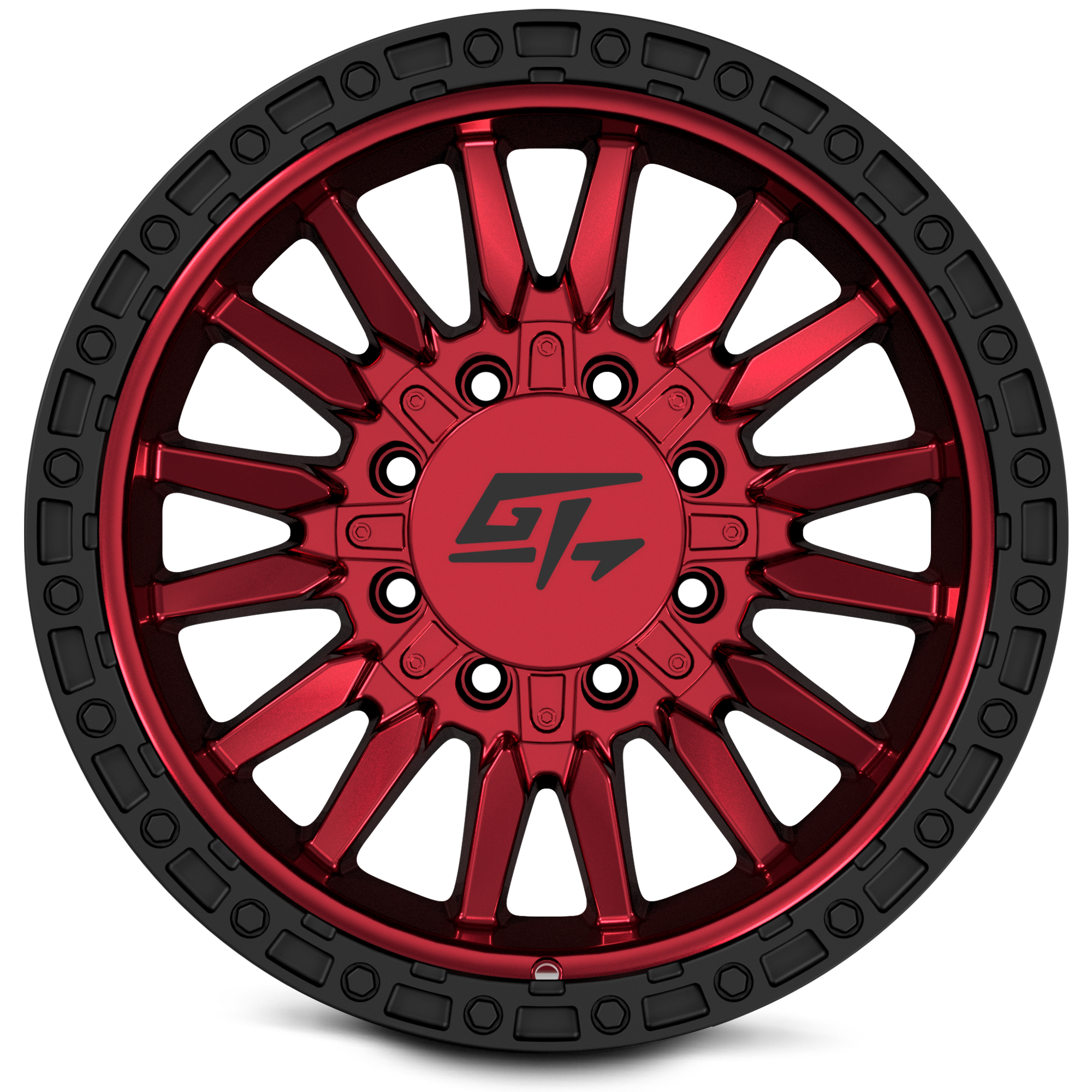 GT OFFROAD CHAMBER 18.0x10.0 5x127/5x139.7 Black Ring / Anodized red centre