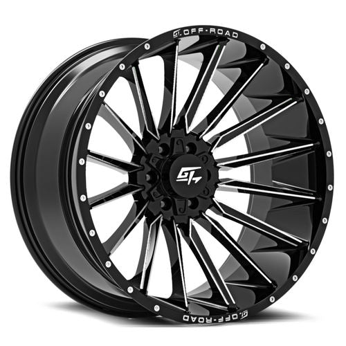 GT OFFROAD STARK 22.0x10.0 6x135/6x139.7 Gloss Black Milled