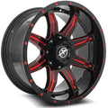 XF OFFROAD XF-215 22x12 8x170/8x165.1 -44 Gloss Black Milled Red