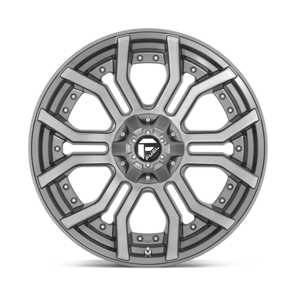 FUEL D713 RAGE PLATINUM 24x12 8x180 -44 BRUSHED GUN METAL TINTED CLEAR