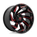 FUEL OFF-ROAD D755 24.0x12.0 8x165.1 GLOSS BLACK MILLED WITH RED TINT