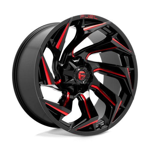 FUEL OFF-ROAD D755 24.0x12.0 8x165.1 GLOSS BLACK MILLED WITH RED TINT
