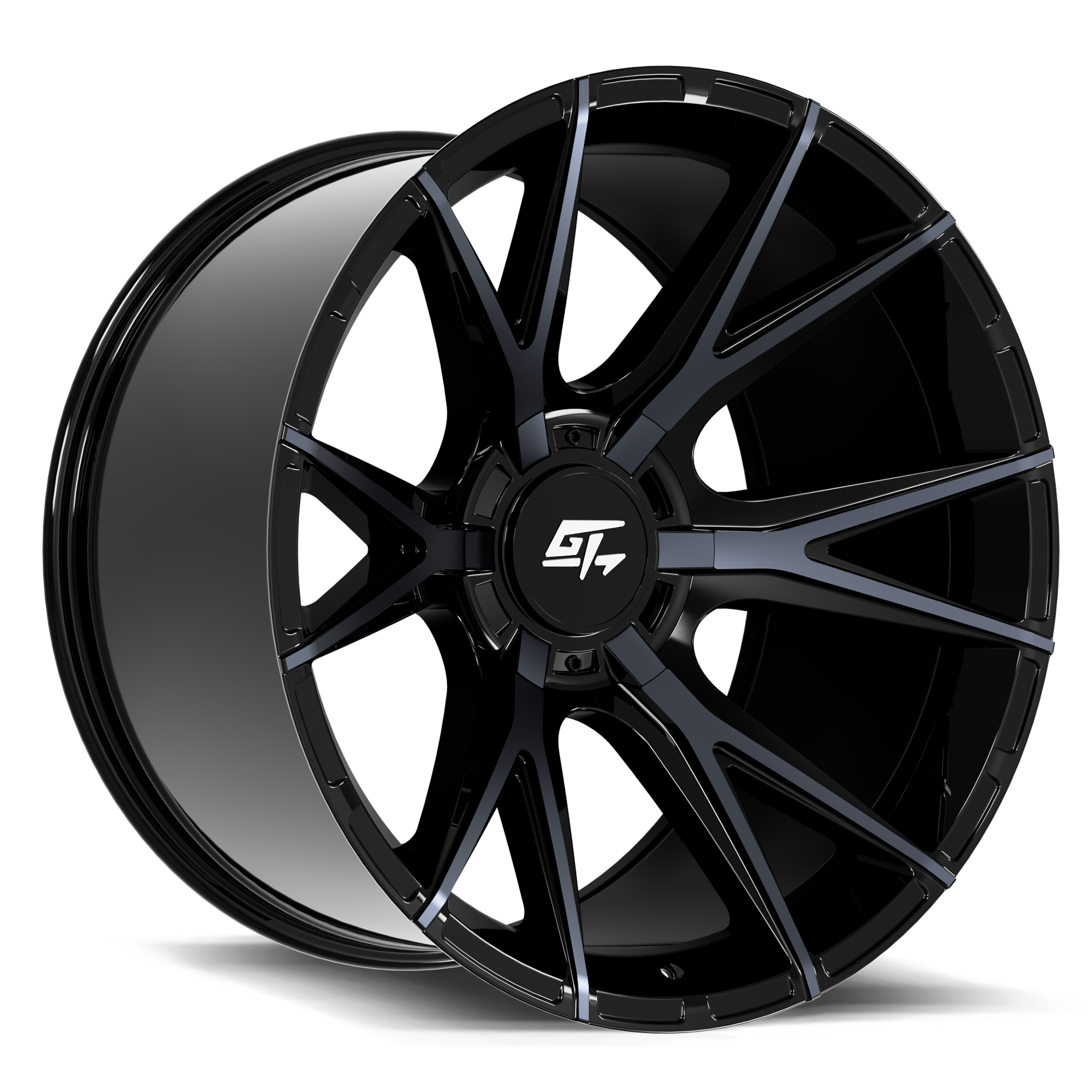 GT OFFROAD FUSION 20.0x10.0 6x135/6x139.7 Gloss Black Titanium Face