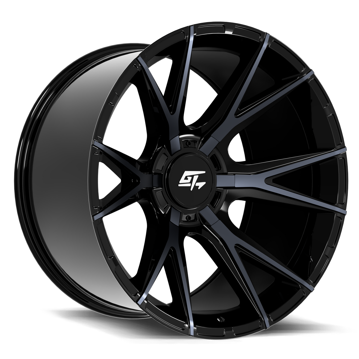 Fusion 20x9 8x165.1 / 8x170 +12 Gloss Black Titanium Face