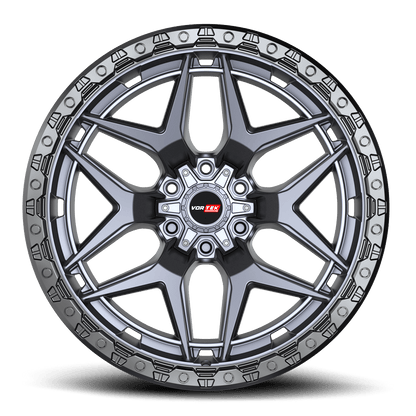VORTEK VRT-603 20.0x9.0 6x135/6x139.7 Matte Titanium With Black Bead Ring