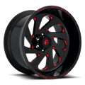 Fuel D638 VORTEX 22x12 6x135 -44 GLOSS BLACK RED TINTED CLEAR