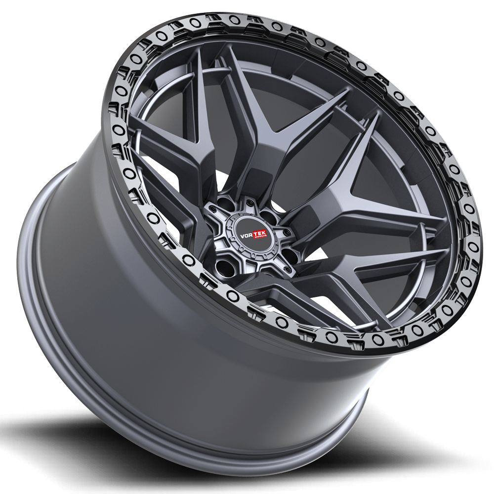 VORTEK VRT-603 17.0x9.0 6x135/6x139.7 Matte Titanium With Black Bead Ring