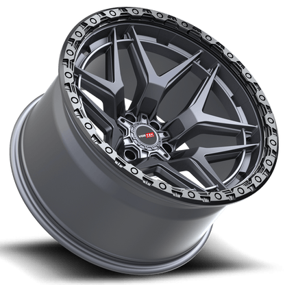 VORTEK VRT-603 20.0x9.0 6x135/6x139.7 Matte Titanium With Black Bead Ring