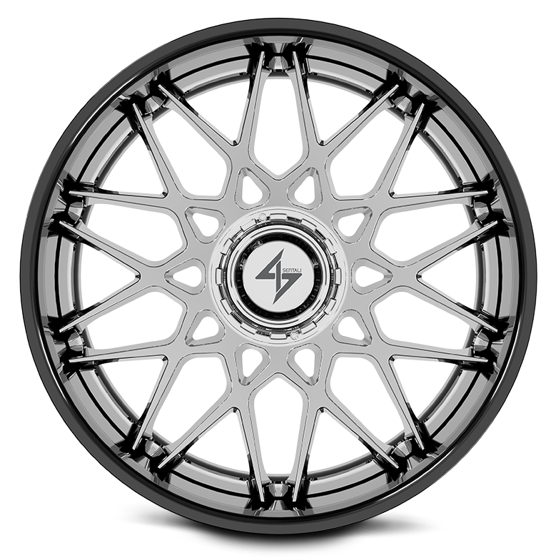 SENTALI BARREL FORGED XTREME BFX5 24.0x14.0 5x127/5x139.7 Gloss Black Lip / Chrome Centre