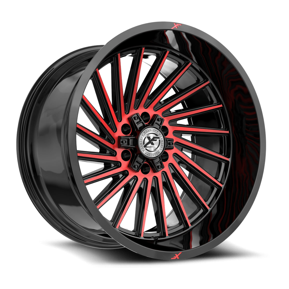 XF OFFROAD XF-239 20.0x10.0 6x135/6x139.7 Gloss Black Machined Red