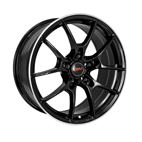 DIM WC001 18.0x8.0 5x112 Black Silver Lip