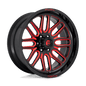 FUEL OFF-ROAD D663 IGNITE 22.0x12.0 8x170 GLOSS BLACK RED TINTED CLEAR