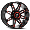 XF OFFROAD XF-220 20x9 6x135/6x139.7 0 Gloss Black Red Milling