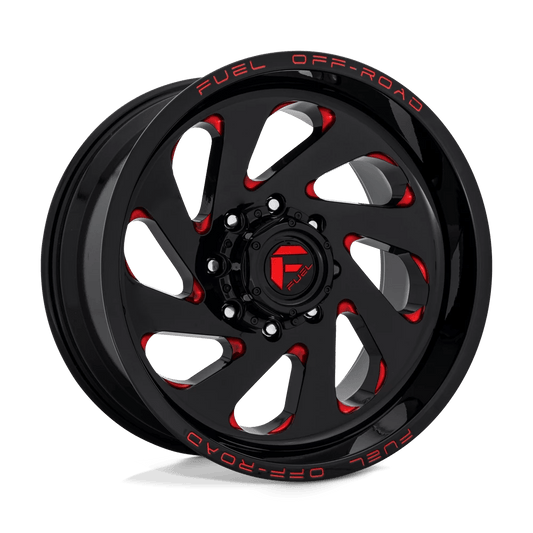 FUEL D638 VORTEX 20x10 6x139.7 -19 GLOSS BLACK RED TINTED CLEAR