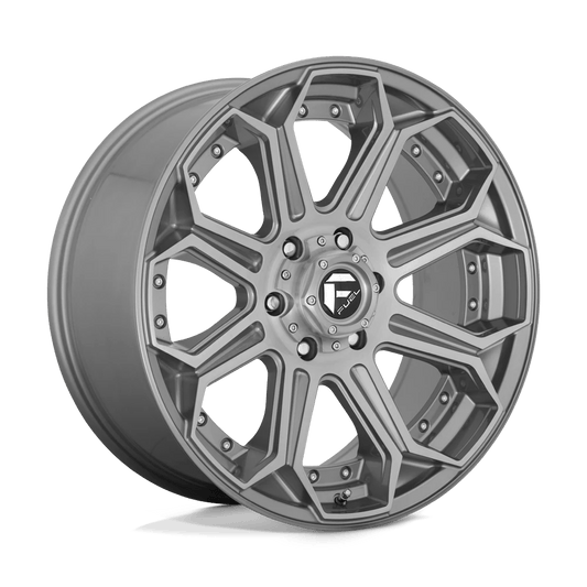 FUEL D705 SIEGE 22x10 6x139.7 -18 BRUSHED GUN METAL TINTED CLEAR