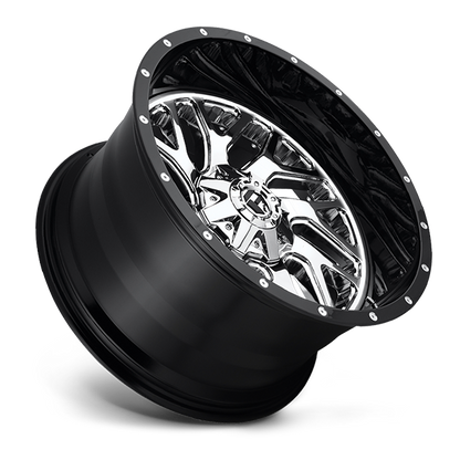 FUEL D211 TRITON 20x12 8x180 -44 CHROME PLATED GLOSS BLACK LIP