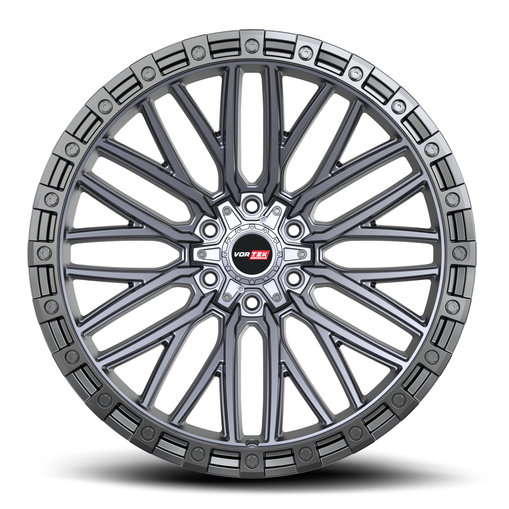 VORTEK VRT-608 22.0x12.0 6x135/6x139.7 Matte Titanium Black Bead Ring