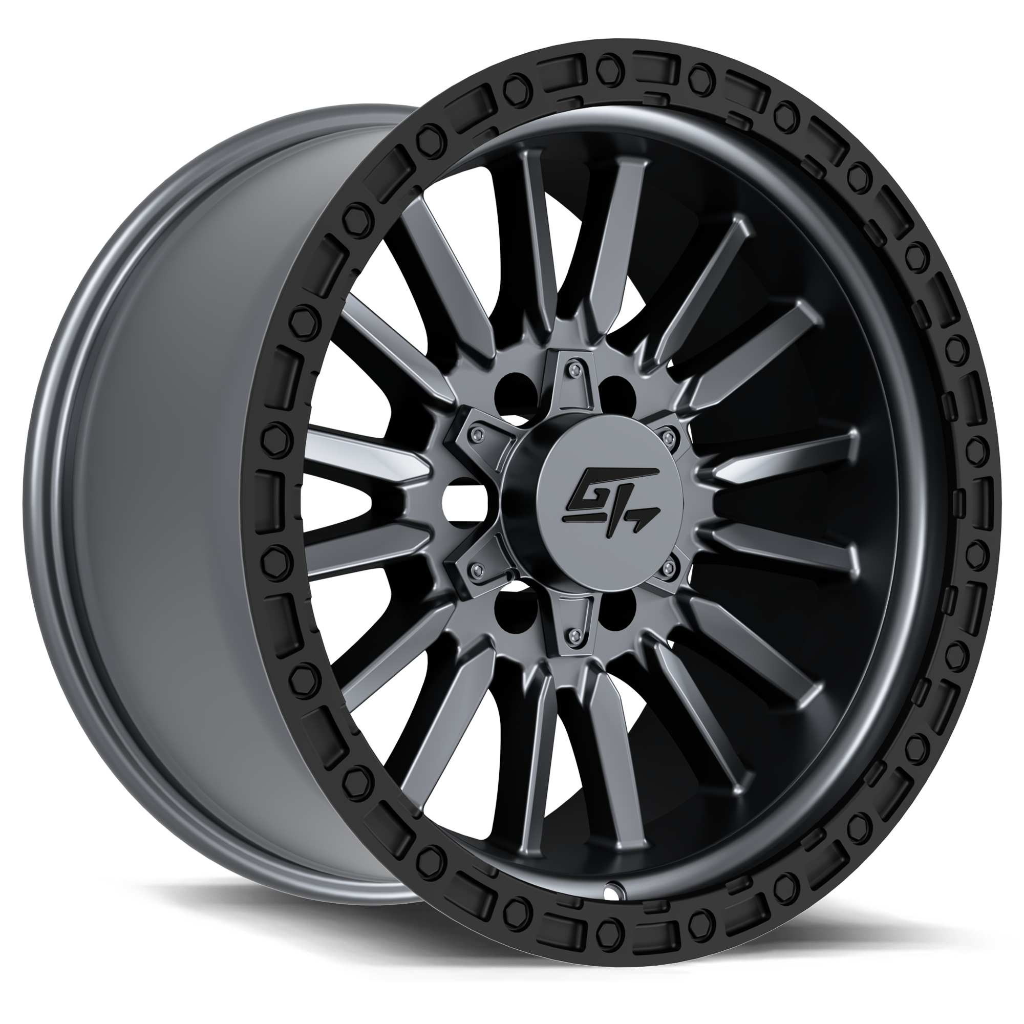GT OFFROAD CHAMBER 18.0x10.0 6x135/6x139.7 Matte Gunmetal Centre / Black Ring