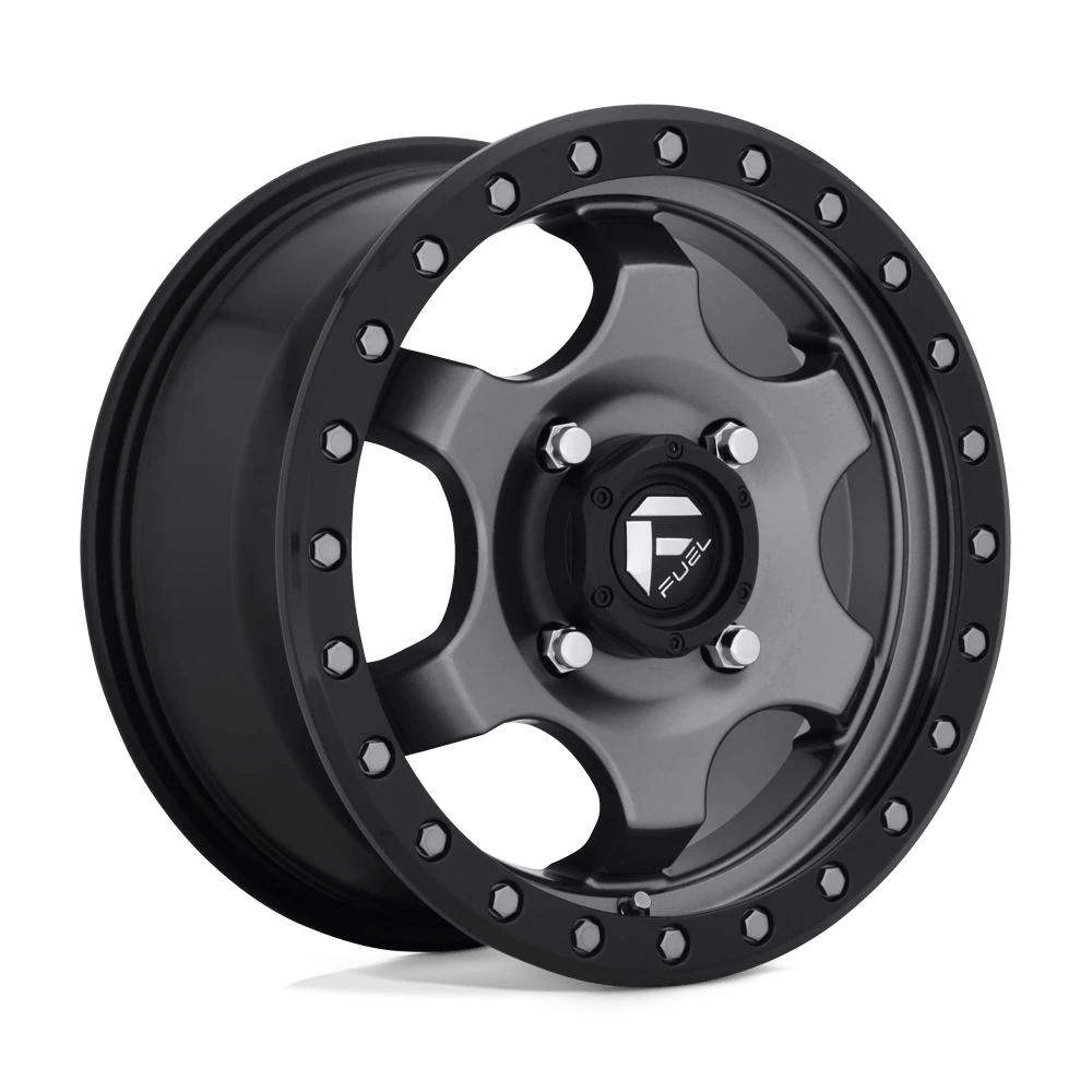FUEL OFF-ROAD D640 GATLING 15.0x7.0 4x137 MATTE GUN METAL BLACK BEAD RING