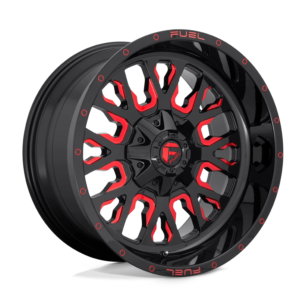 FUEL OFF-ROAD D612 STROKE 20.0x12.0 8x165.1 GLOSS BLACK RED TINTED CLEAR
