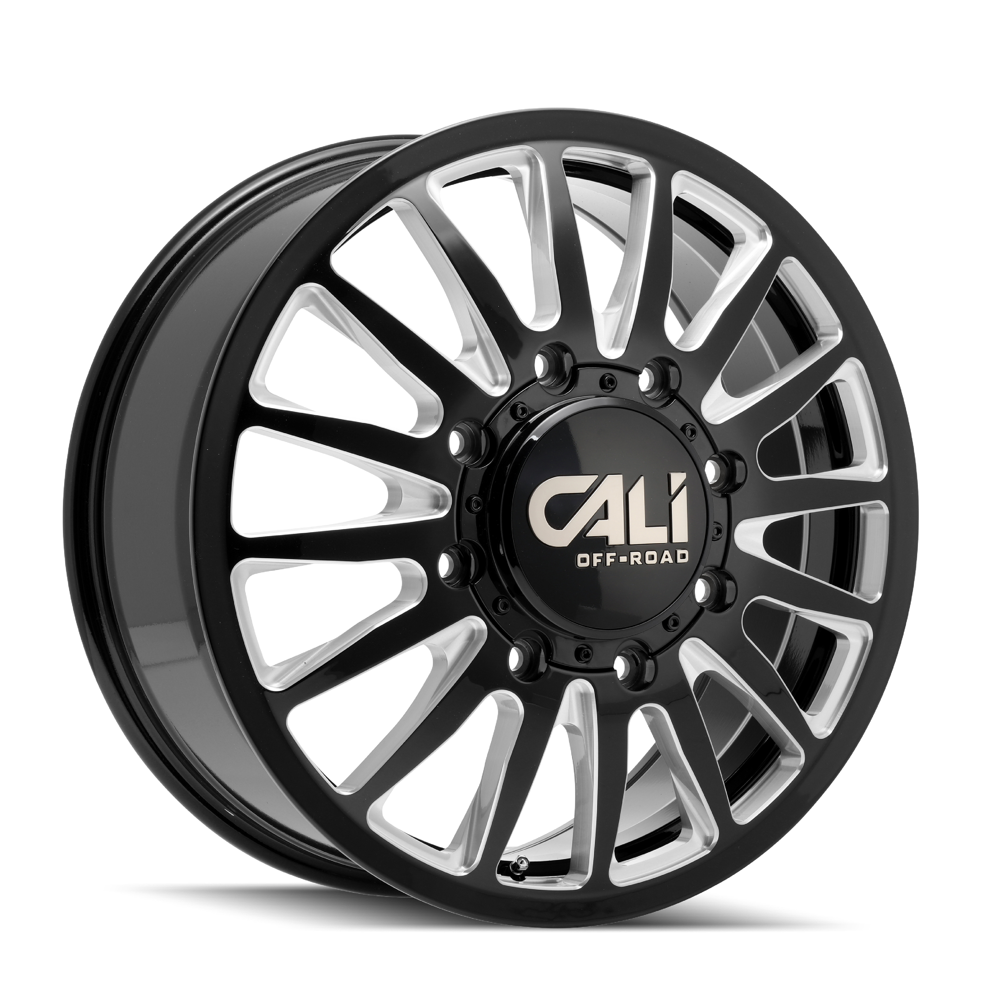 CALI OFF-ROAD SUMMIT DUALLY REAR 9110 GLOSS BLACK MILLED 22X8.25 8-165.1 -192MM 121.3MM