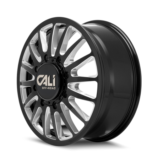 CALI OFF-ROAD SUMMIT DUALLY FRONT 9110 GLOSS BLACK MILLED 20X8.25 8-170 115MM 124.9MM
