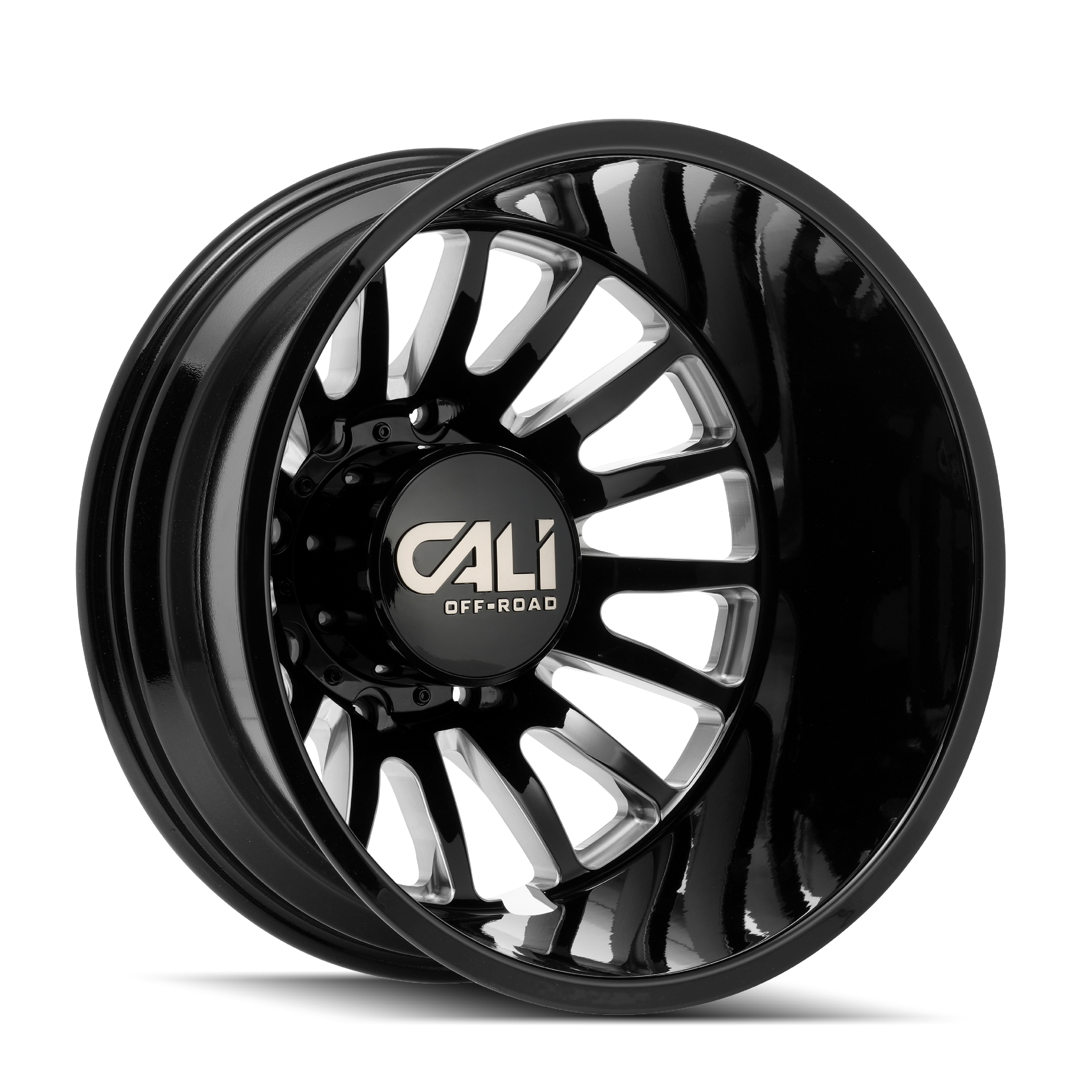 CALI OFF-ROAD SUMMIT DUALLY REAR 9110 GLOSS BLACK MILLED 22X8.25 8-165.1 -192MM 121.3MM