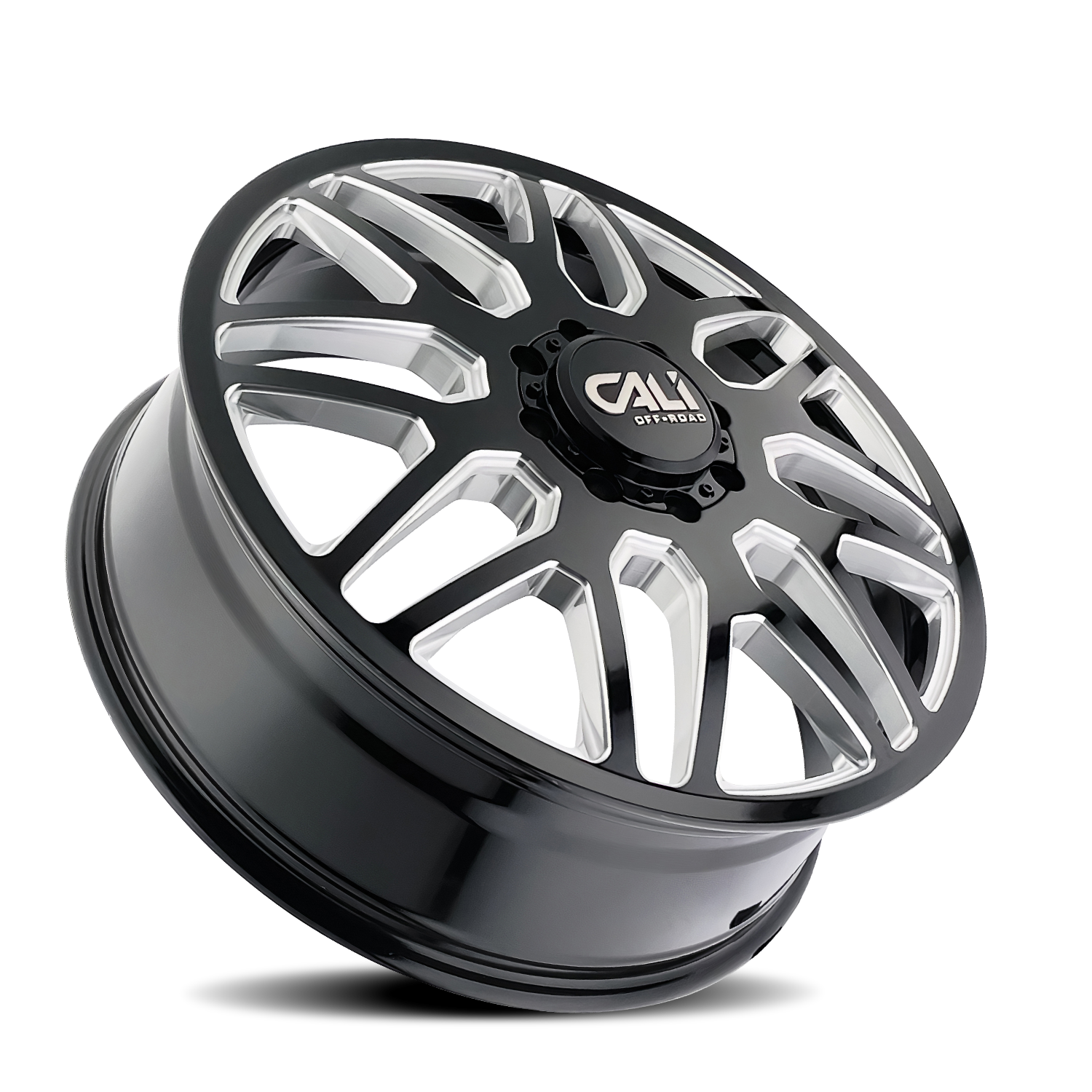 CALI OFF-ROAD-OFFROAD INVADER DUALLY 9115D GLOSS BLACK MILLED 22X8.25 8-165.1 -232MM 121.3MM