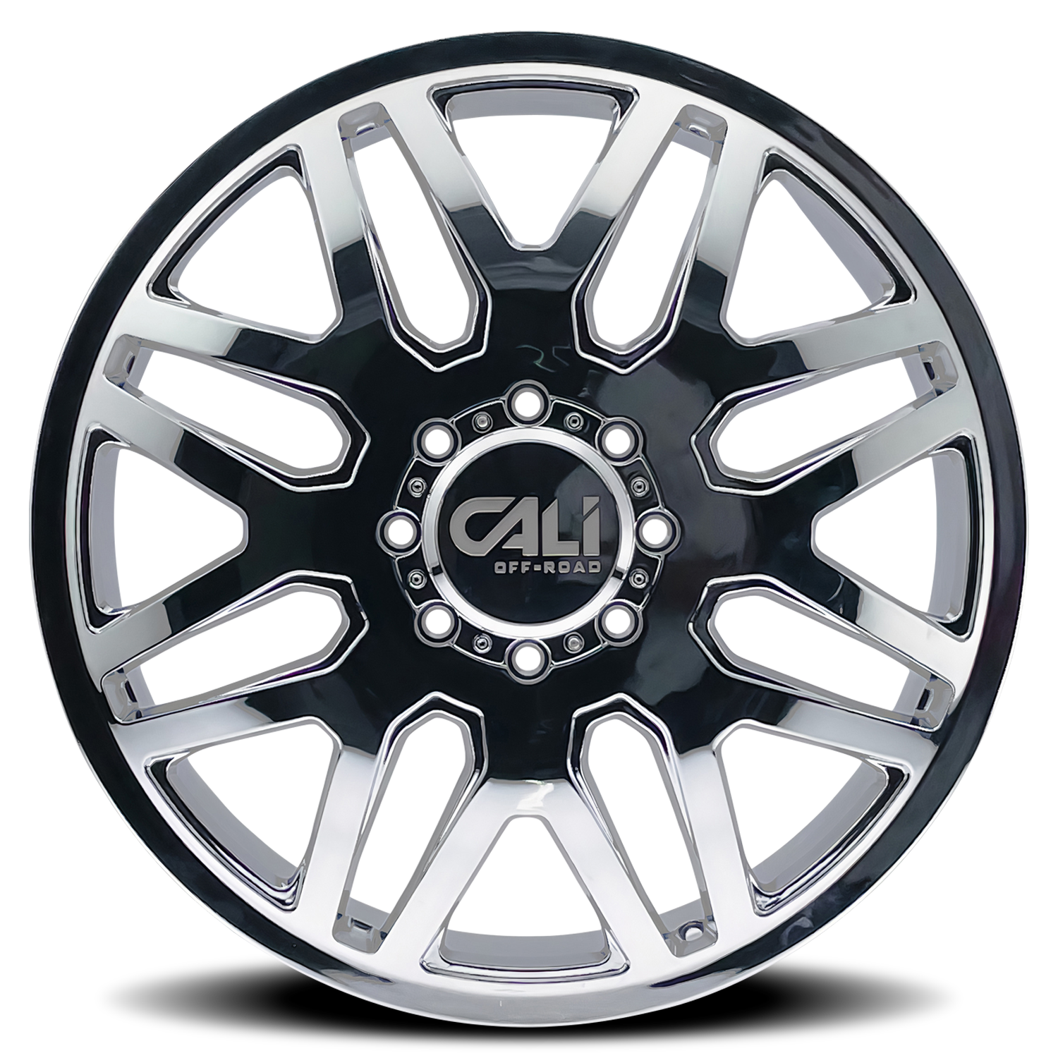 CALI OFF-ROAD-OFFROAD INVADER DUALLY 9115D CHROME 24X8.25 8-165.1 -232MM 121.3MM