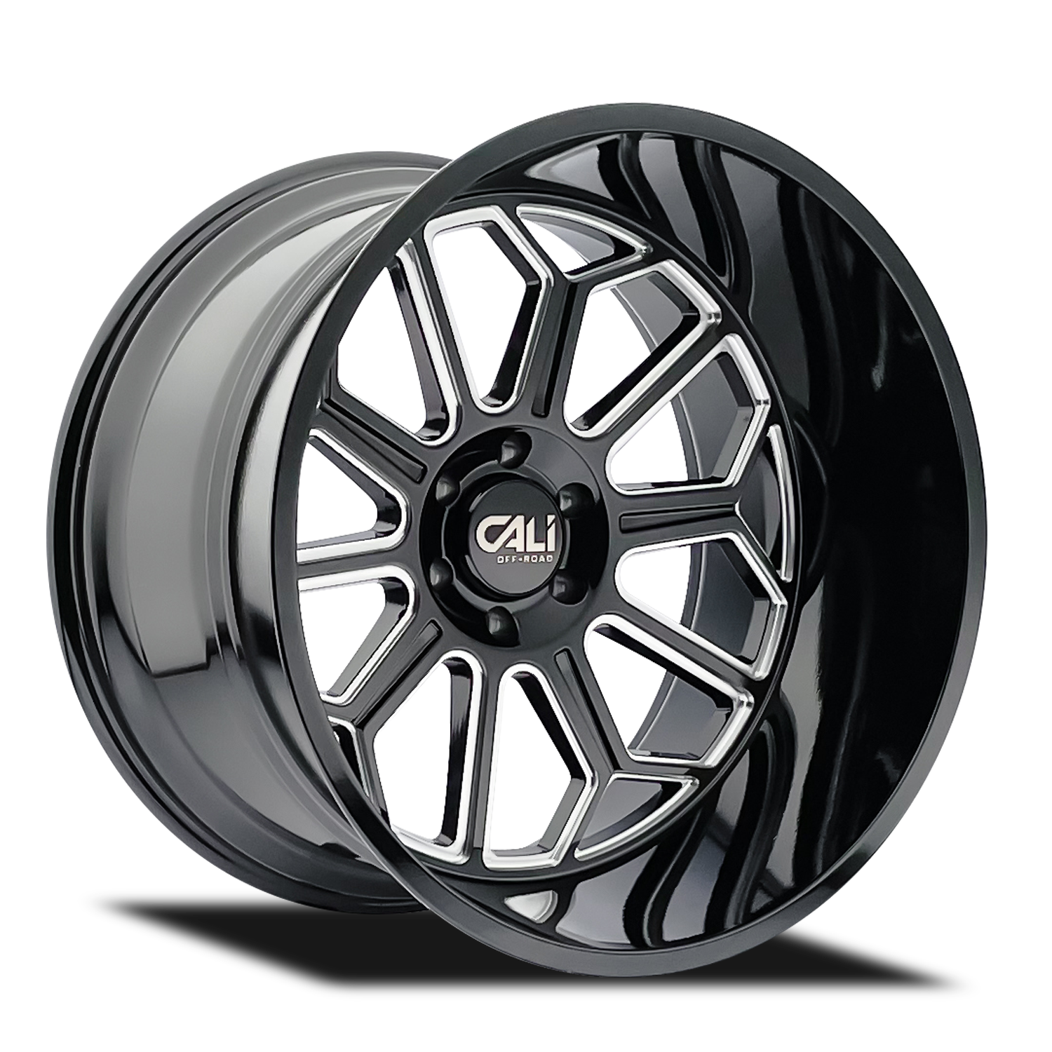 CALI OFF-ROAD AUBURN 9117 GLOSS BLACK MILLED 24X14 8-165.1 -76MM 125.2MM