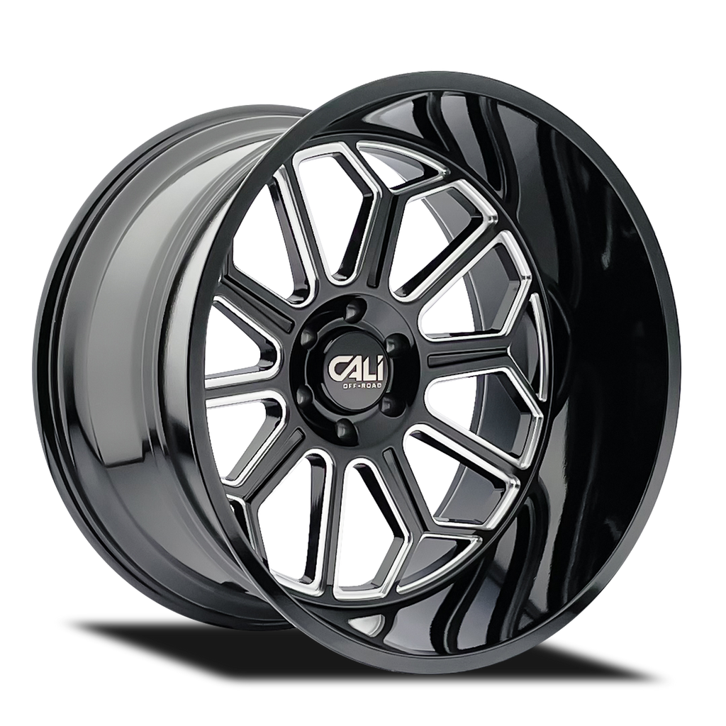 CALI OFF-ROAD AUBURN 9117 GLOSS BLACK MILLED 24X14 8-180 -76MM 124.1MM