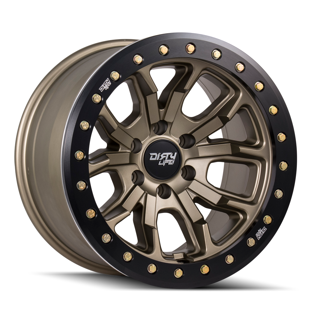 DIRTY LIFE DT-1 9303 SATIN GOLD W/SIMULATED RING 17X9 6-139.7  -12MM 106MM