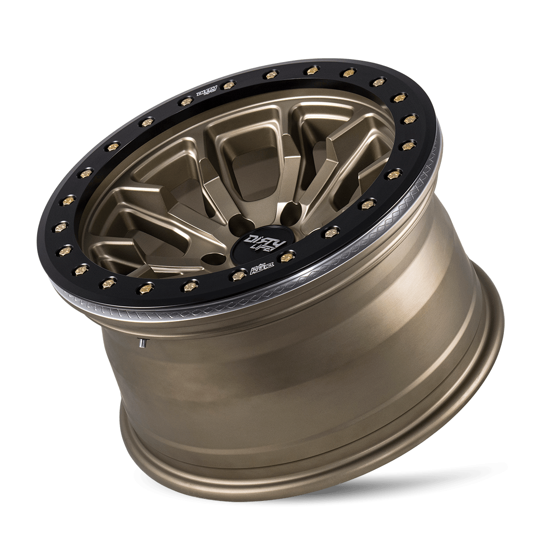 DIRTY LIFE DT-1 9303 SATIN GOLD W/SIMULATED RING 17X9 6-139.7  -12MM 106MM