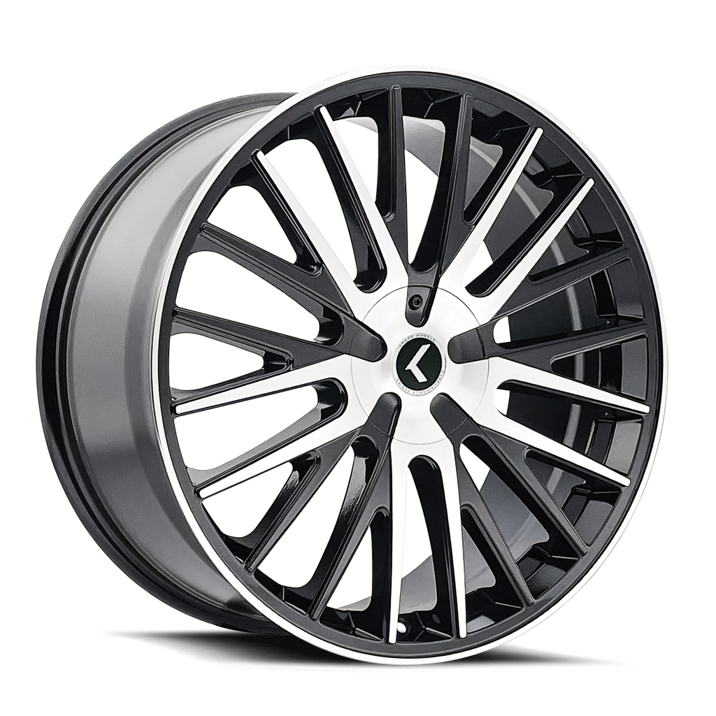 KRAZE DOUBLE DOWN KR185 BLACK MACHINED 22X8.5 5-114.3/5-120 38MM 73MM