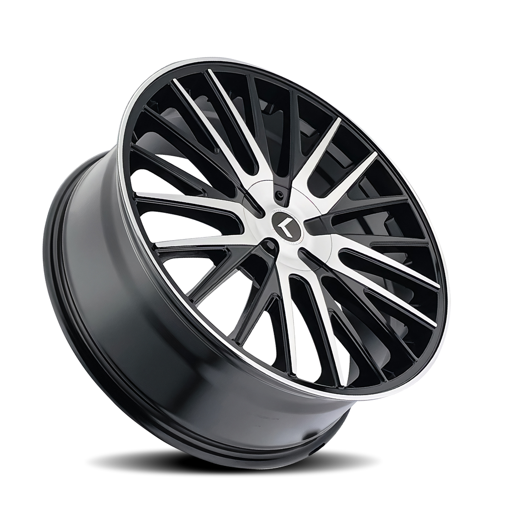 KRAZE DOUBLE DOWN KR185 BLACK MACHINED 22X8.5 5-112/5-114.3 38MM 73MM