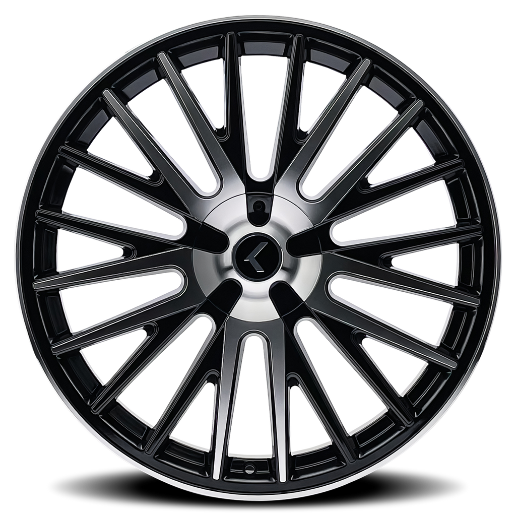 KRAZE DOUBLE DOWN KR185 BLACK MACHINED 22X8.5 5-114.3/5-120 38MM 73MM
