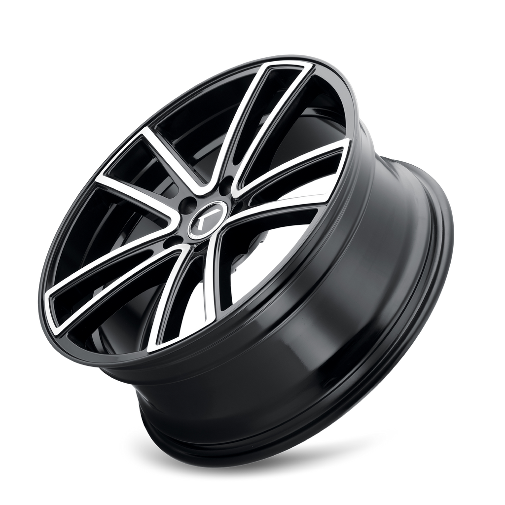 KRAZE LUSSO KR190 GLOSS BLACK MACHINED 22X8.5 5-112 38MM 66.56MM