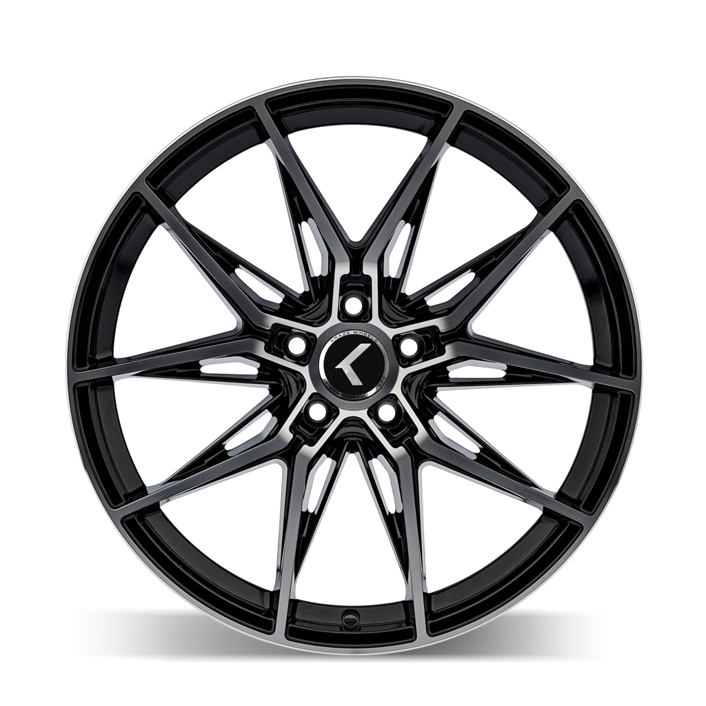 KRAZE EVOLVE KR196 GLOSS BLACK/MACHINED FACE 19X8.5 5-112 40MM 66.56MM