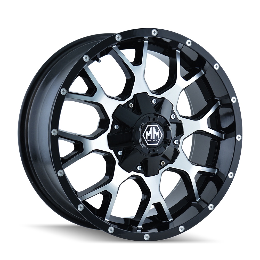 MAYHEM WARRIOR 8015 GLOSS BLACK MACHINED 18X9 6-135/6-139.7 -12MM 106MM