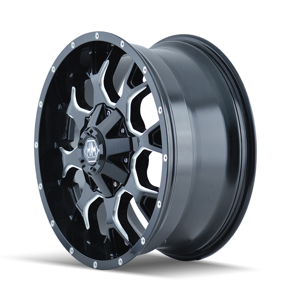 MAYHEM WARRIOR 8015 GLOSS BLACK MILLED 18X9 6-135/6-139.7 18MM 106MM