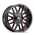 MAYHEM COGENT 8107 GLOSS BLACK MILLED PRISM RED 20X9 6-135/6-139.7 0MM 106MM
