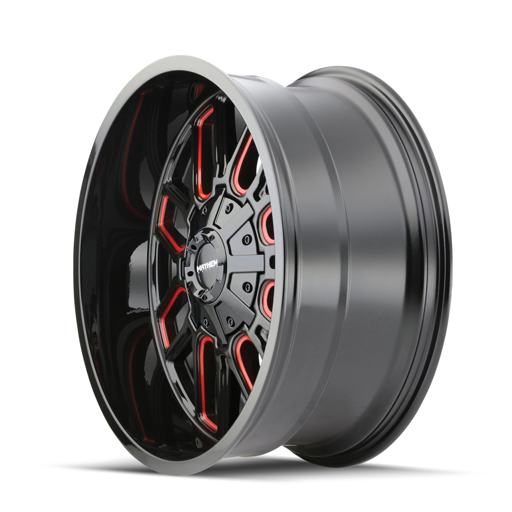 MAYHEM COGENT 8107 GLOSS BLACK MILLED PRISM RED 20X10 6-135/6-139.7 -19MM 106MM