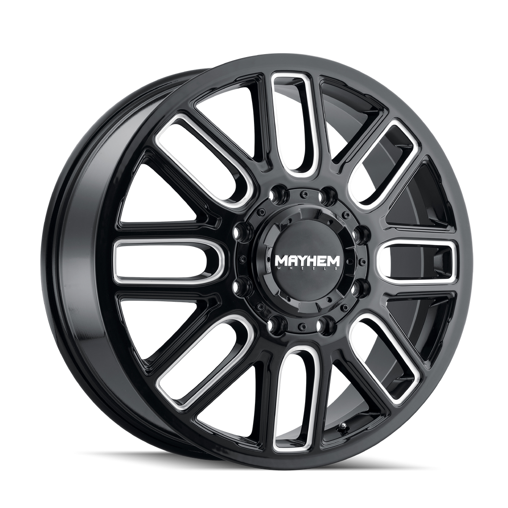 MAYHEM COGENT DUALLY (8107) GLOSS BLACK MILLED 20X8.25 FRONT 8-165.1 115MM 121.3MM