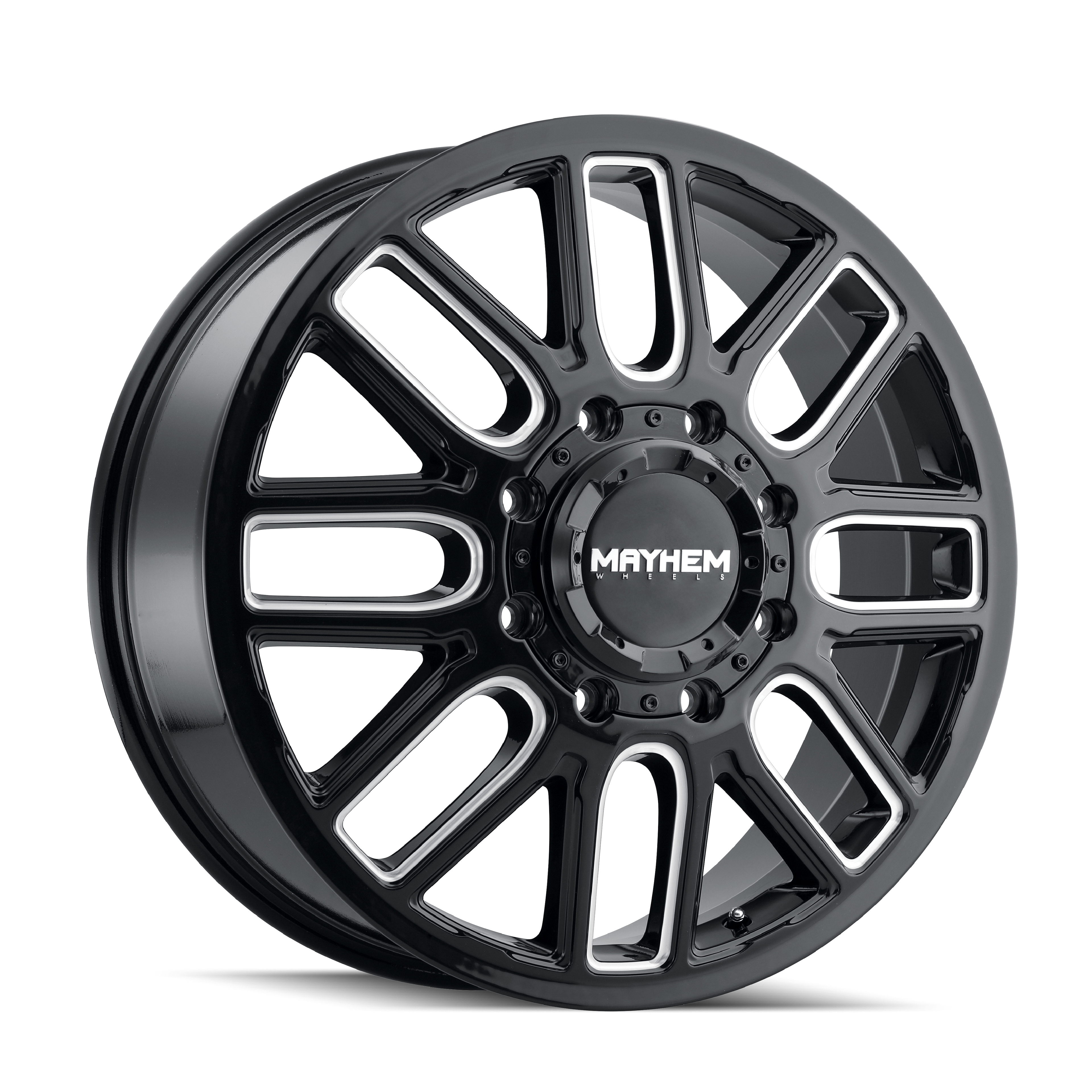 MAYHEM COGENT DUALLY (8107) GLOSS BLACK MILLED 20X8.25 FRONT 8-165.1 115MM 121.3MM