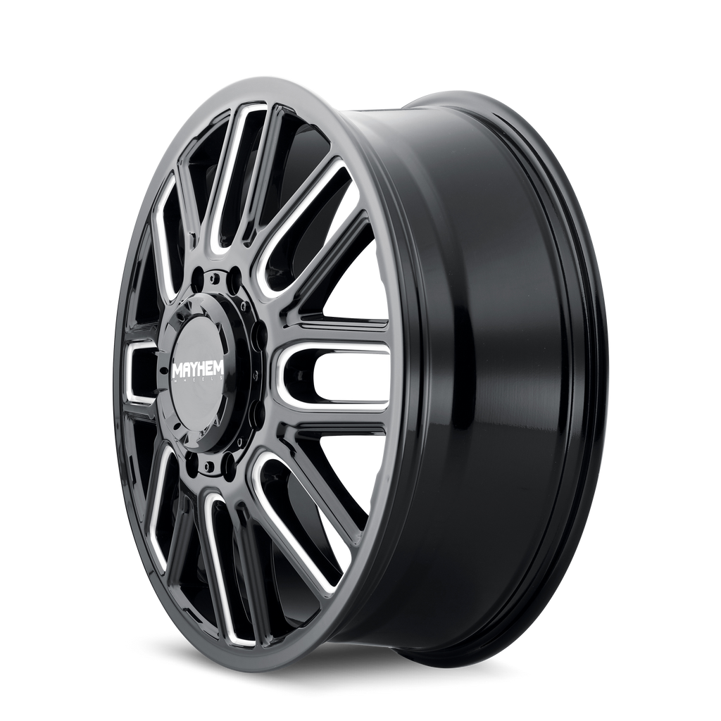 MAYHEM COGENT DUALLY (8107) GLOSS BLACK MILLED 20X8.25 FRONT 8-165.1 115MM 121.3MM