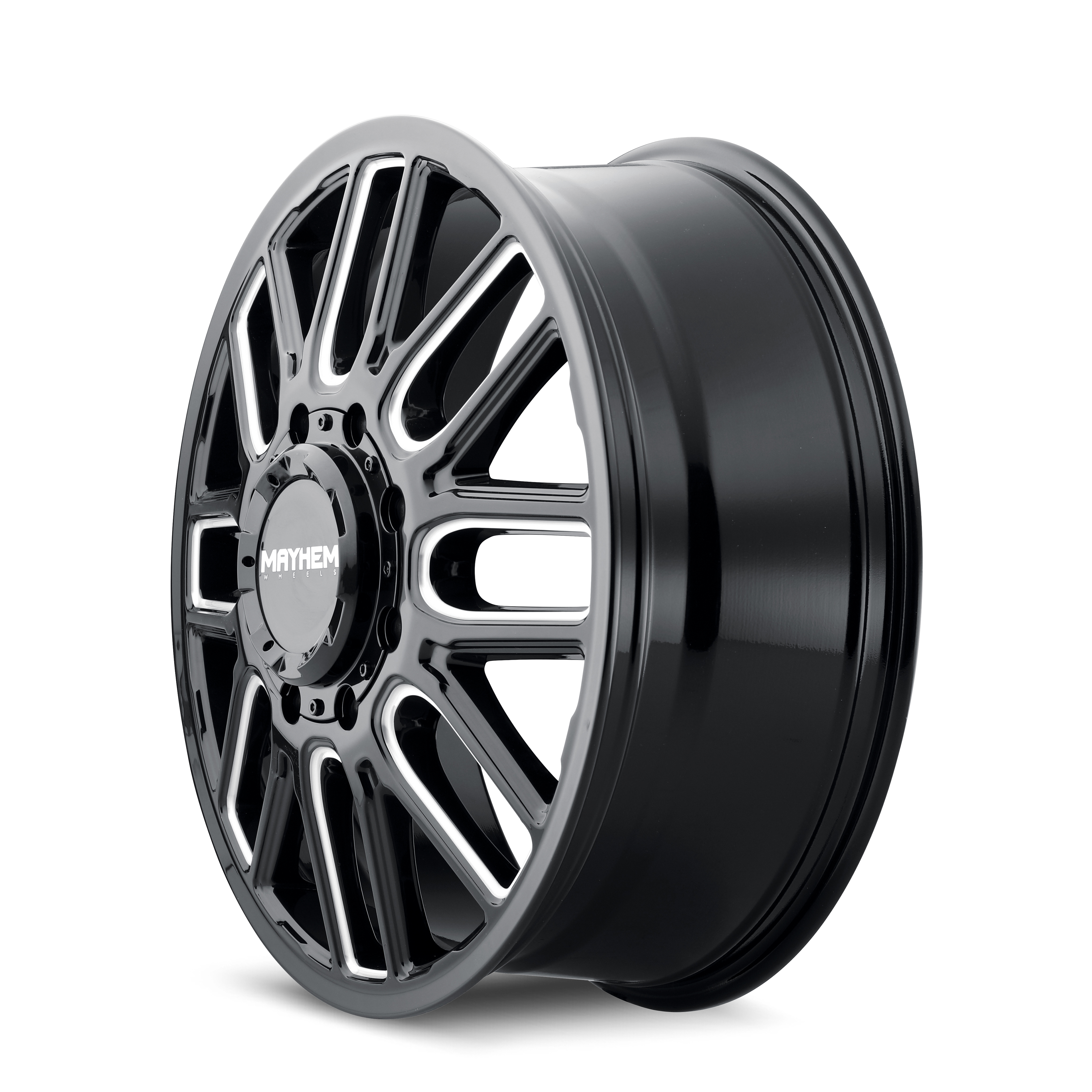 MAYHEM COGENT DUALLY (8107) GLOSS BLACK MILLED 20X8.25 FRONT 8-165.1 115MM 121.3MM