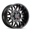 MAYHEM TRIPWIRE 8110 GLOSS BLACK MILLED PRISM RED 20X9 8-170 0MM 130.8MM