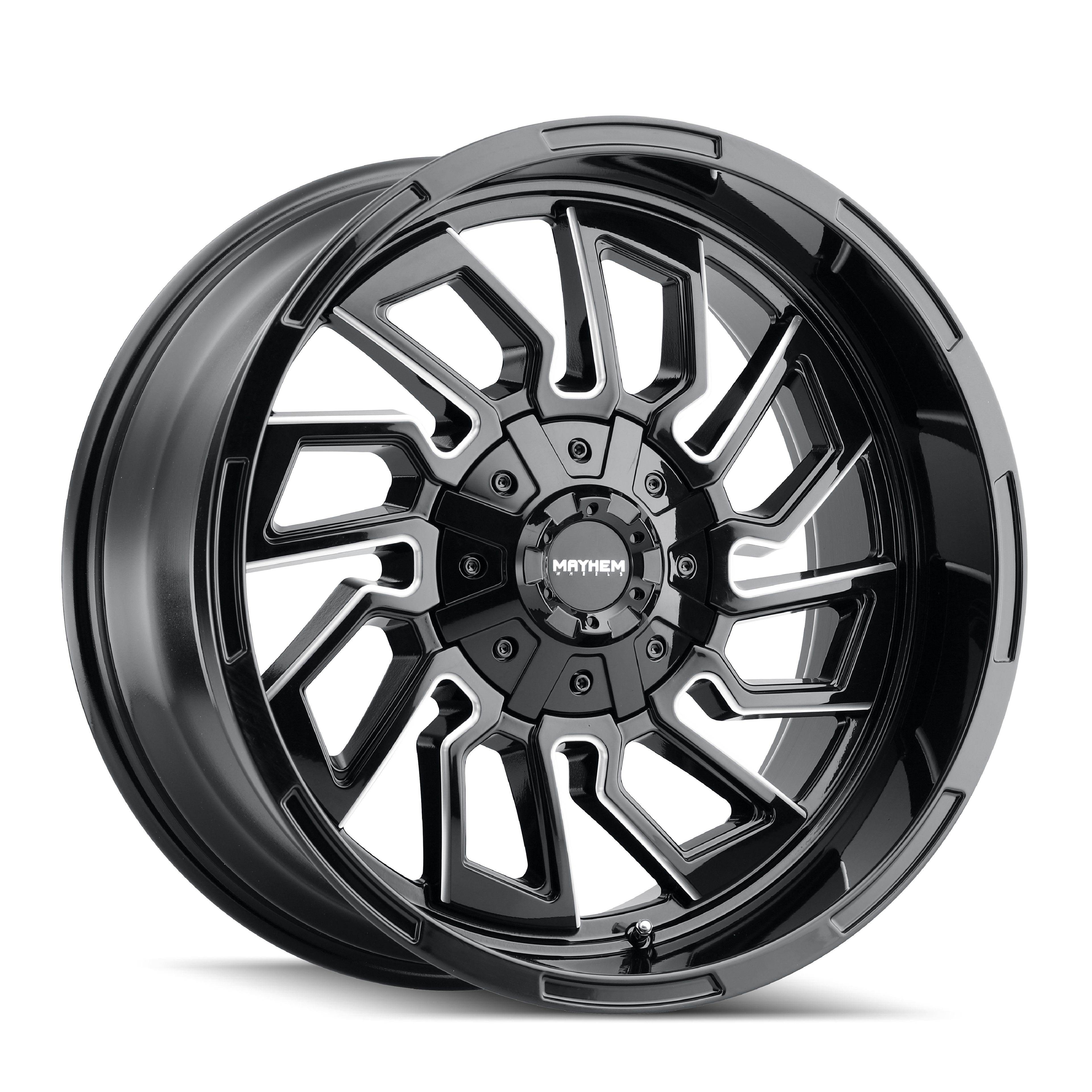 MAYHEM FLYWHEEL 8111 GLOSS BLACK MILLED 20X10 6-135/6-139.7 -19MM 106MM