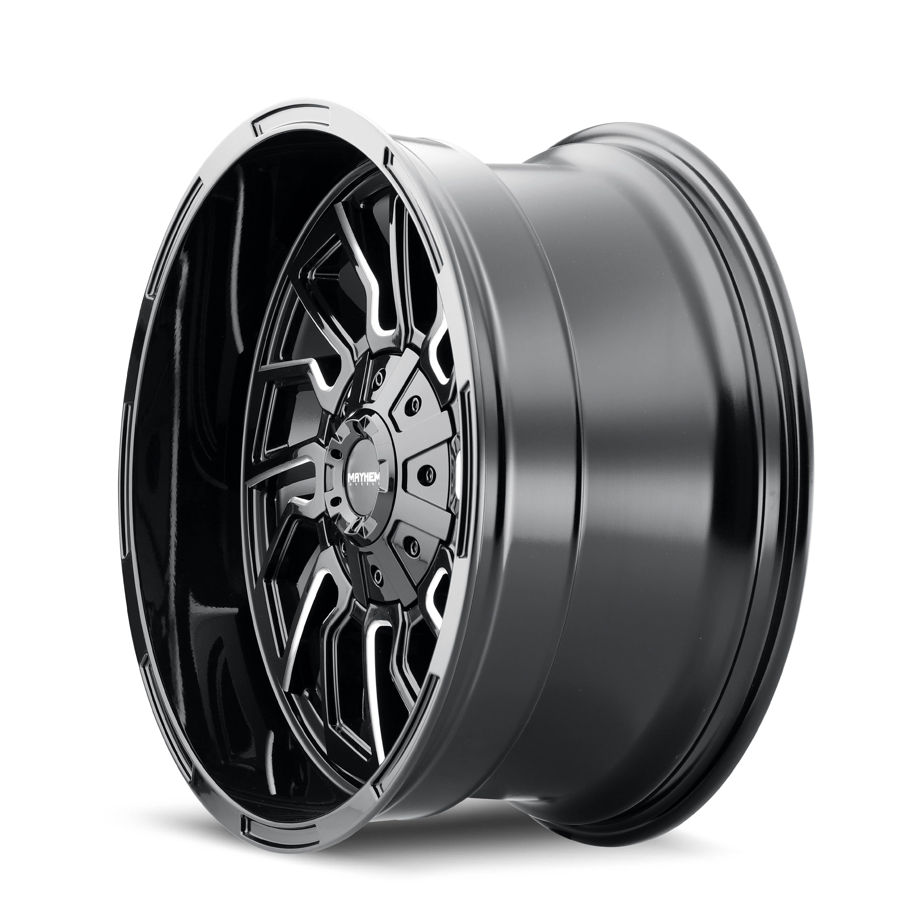 MAYHEM FLYWHEEL 8111 GLOSS BLACK MILLED 20X10 6-135/6-139.7 -19MM 106MM