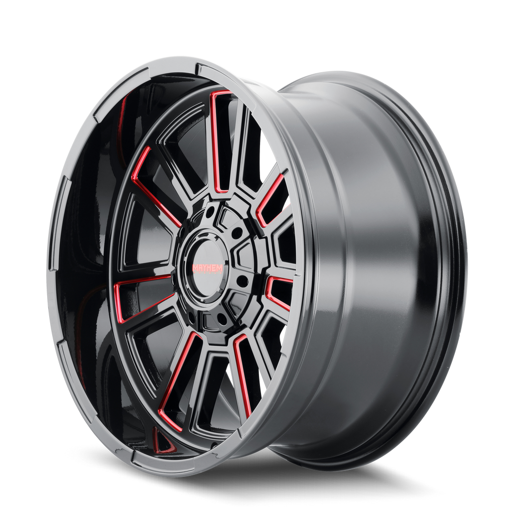 MAYHEM APOLLO 8115 GLOSS BLACK MILLED PRISM RED MILLED 20X9 5-139.7/5-150 0MM 110MM